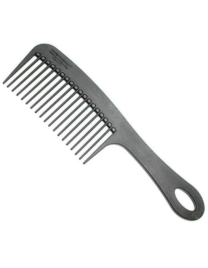 Carbon fiber wide tooth comb for hair and beard grooming