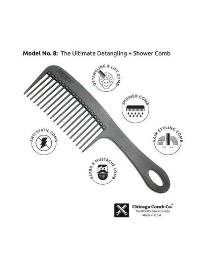 Infographic of Chicago Comb Model 8 features and benefits