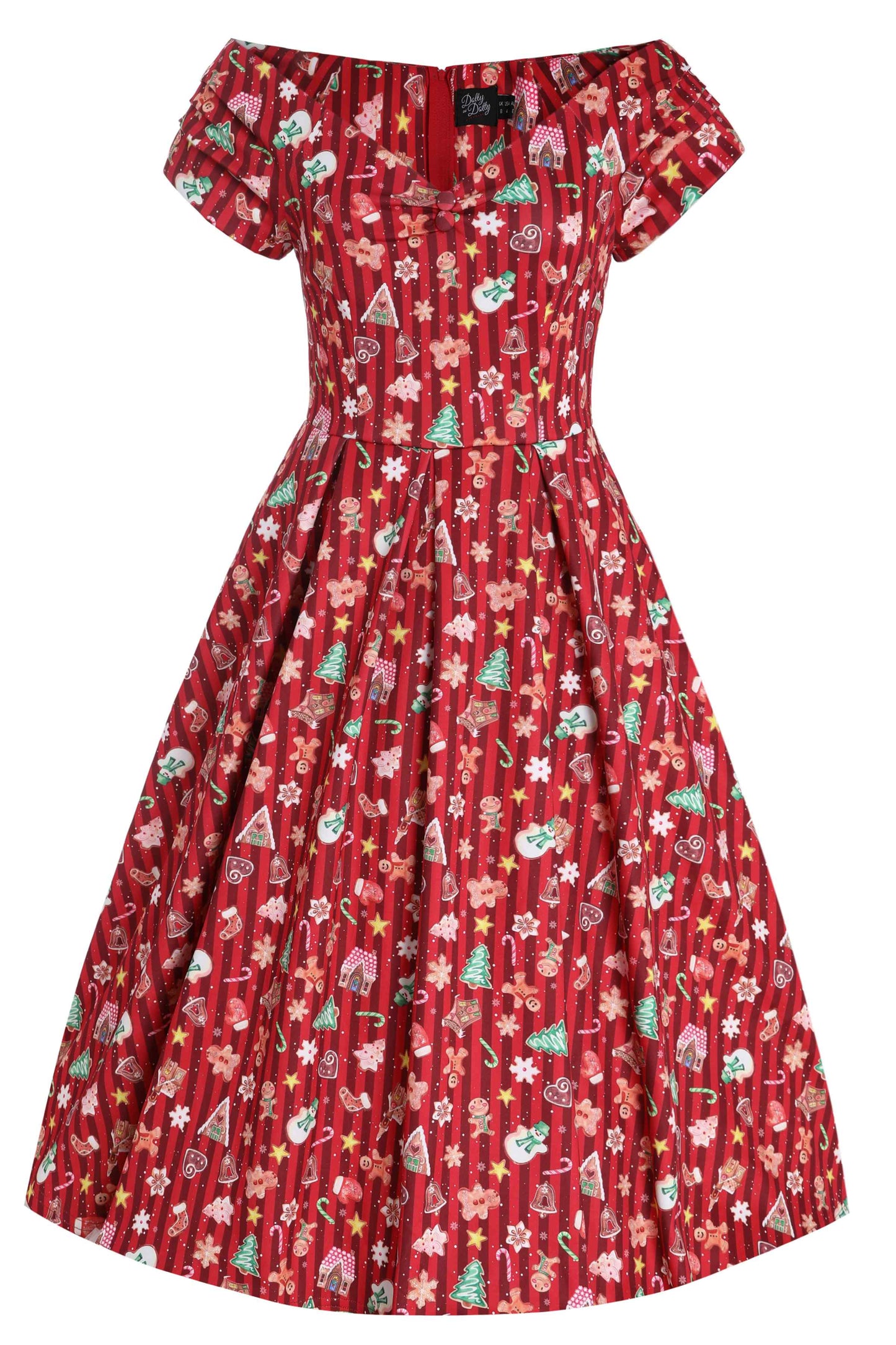 Lily Christmas Gingerbread Cookie Off Shoulder Dress