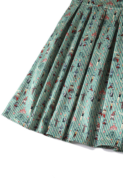 Amanda Green Circus Striped Flared Dress