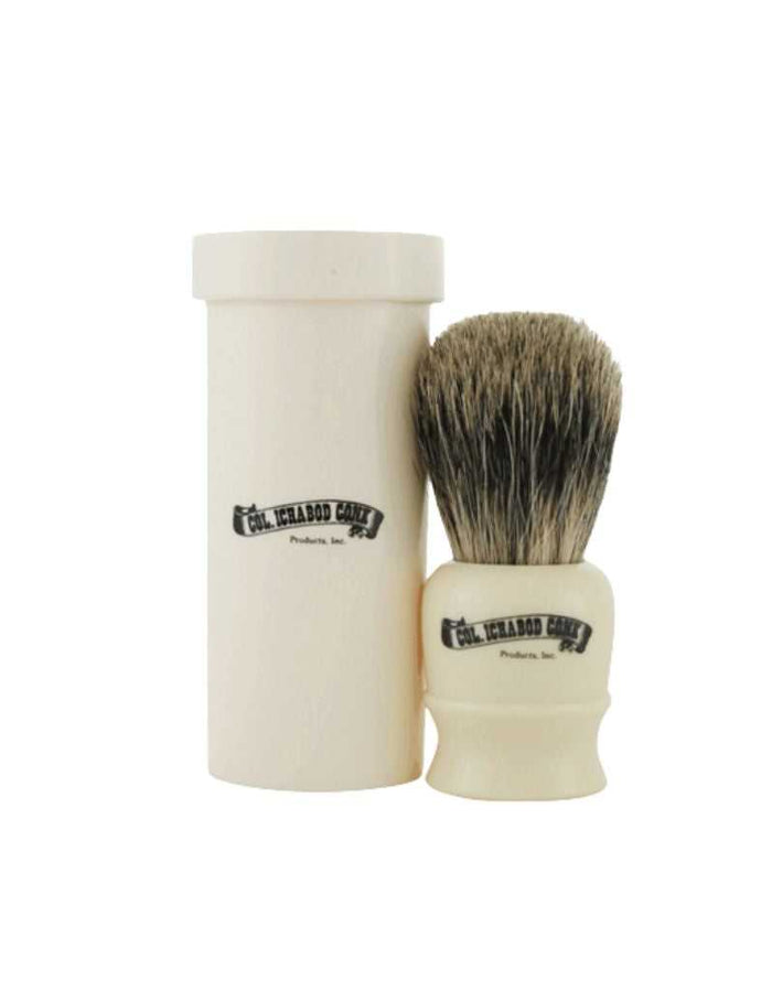 Colonel Conk travel shaving brush with cream handle and case