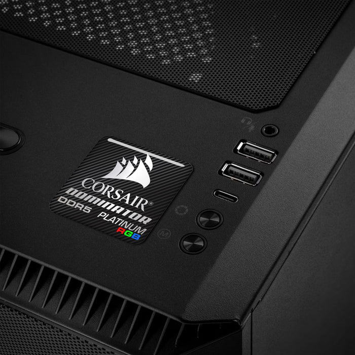 Corsair Dominator Platinum DDR5 RGB RAM 1"x1" Chrome Effect Domed Case Badge / Sticker Logo