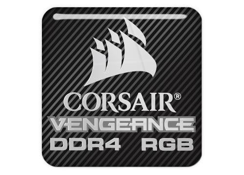 Corsair Vengeance DDR4 RGB RAM 1"x1" Chrome Effect Domed Case Badge / Sticker Logo