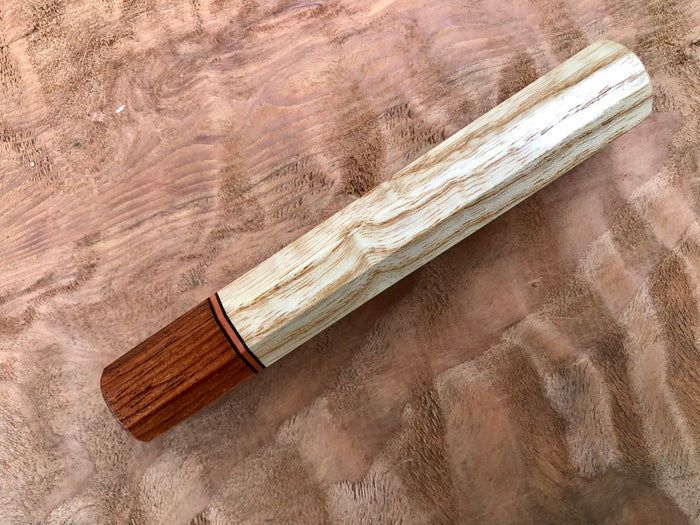 Custom Japanese Knife Handle - Ash and rosewood
