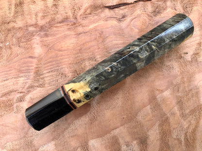 Custom Japanese Knife Handle - Buckeye burl and Horn