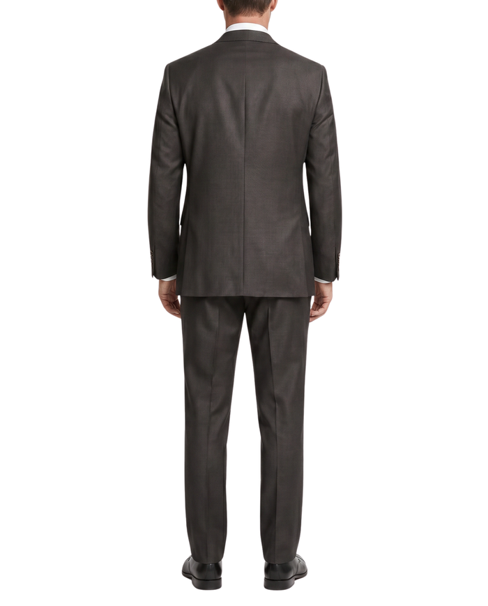 Designer Suit 199  Dark Gray Wool Slim Fit  Notch Lapel 2-Piece Suit - The Suit Depot