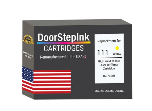 Remanufactured in the USA For Canon 111 High Yield Yellow LaserJet Toner Cartridge, 1657B001