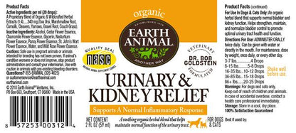 Earth Animal Urinary & Kidney Relief Organic Herbal Remedy 2oz