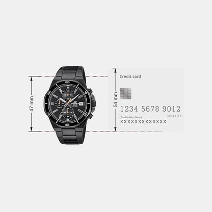 Edifice Men Quartz Black Dial Chronograph Stainless Steel Watch ED638