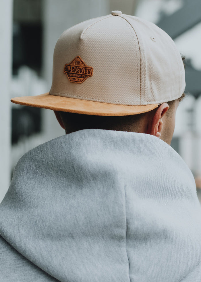 Blackskies-Essentials-Snapback-Cap-Beige-Brown-Brown-Model-3