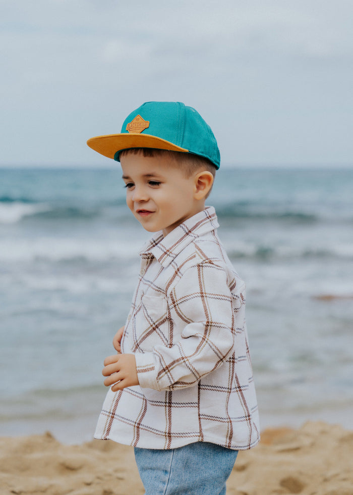 Blackskies-Essentials-Snapback-Cap-Kids-Tealgreen-Brown-Brown-Model-2