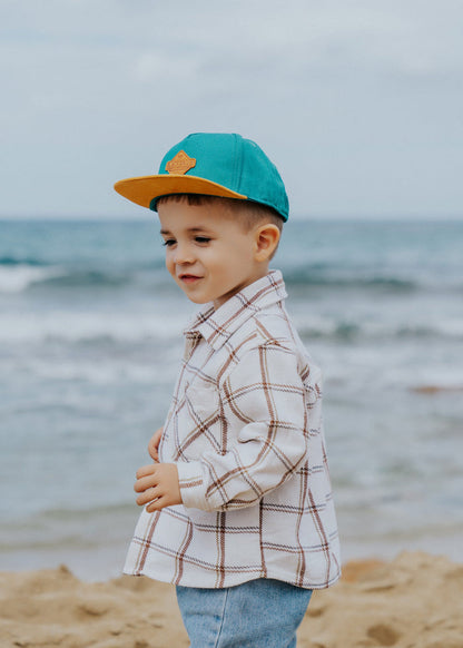 Blackskies-Essentials-Snapback-Cap-Kids-Tealgreen-Brown-Brown-Model-2
