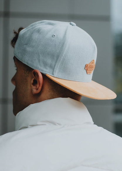 Blackskies-Essentials-Snapback-Cap-Light-blue-Brown-Brown-Model-2