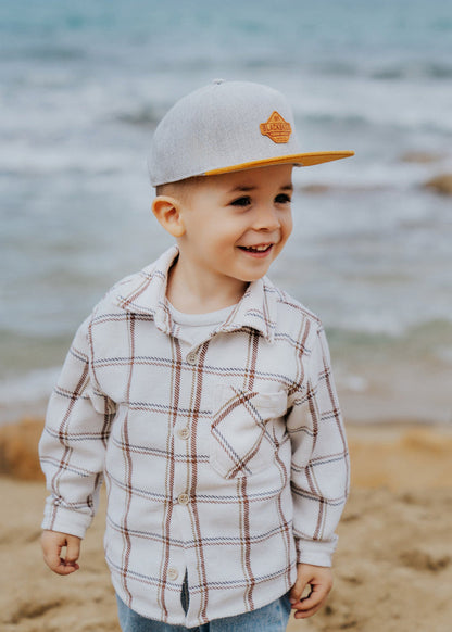 Blackskies-Essentials-Snapback-Cap-Kids-Grey-Brown-Brown-Model-3