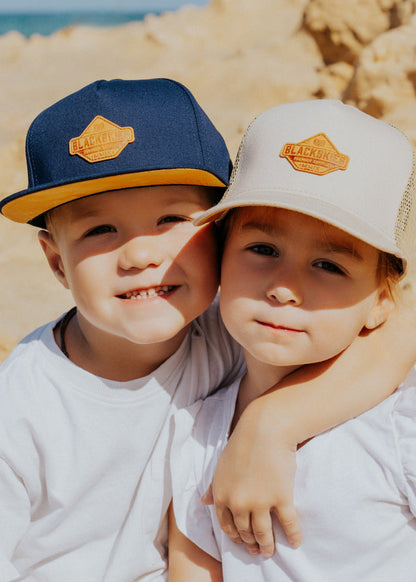 Blackskies-Essentials-Snapback-Kids-Cap-Navy-blue-Navy-blue-Brown-Model