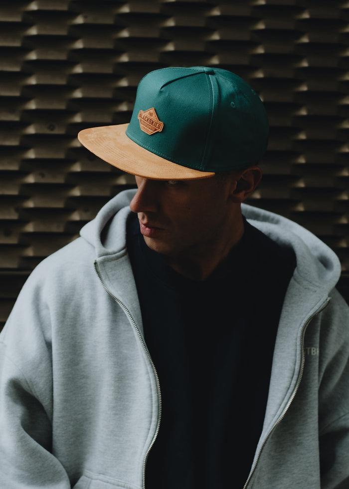 Blackskies-Essentials-Snapback-Cap-Tealgreen-Brown-Brown-Model