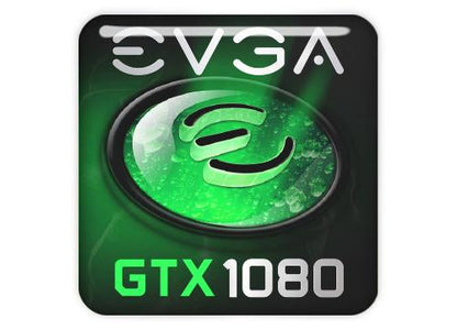 EVGA GeForce GTX 1080 1"x1" Chrome Effect Domed Case Badge / Sticker Logo