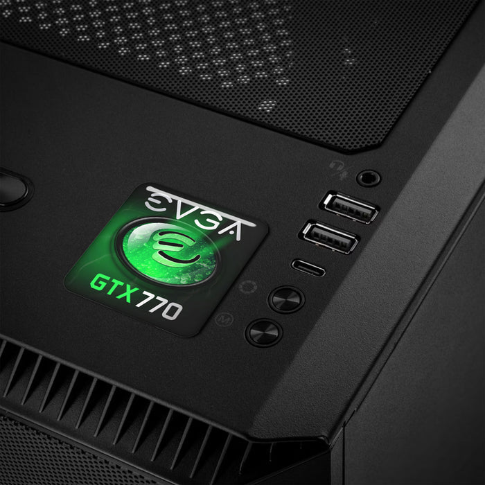 EVGA GeForce GTX 770 1"x1" Chrome Effect Domed Case Badge / Sticker Logo