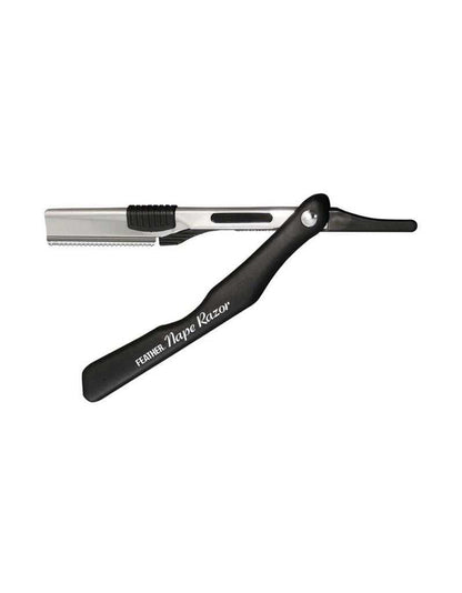 Feather Nape & Body Razor with folding handle and guarded blade