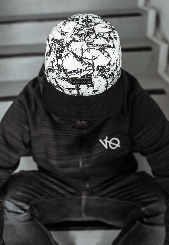 Blackskies-Fenrir-Snapback-Cap-Marble-Model-White-Black-Cracked-Pattern-Baseball-Hat