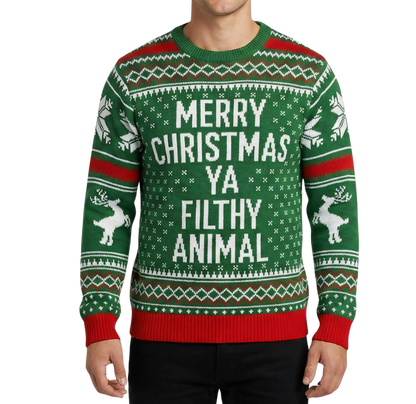 Filthy Animal Adult Unisex Green Ugly Christmas Sweater