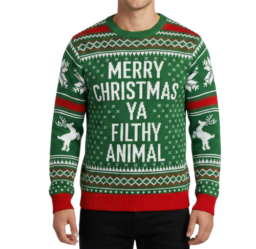 Filthy Animal Adult Unisex Green Ugly Christmas Sweater