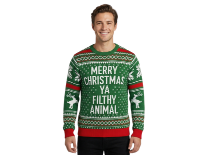 Filthy Animal Adult Unisex Green Ugly Christmas Sweater