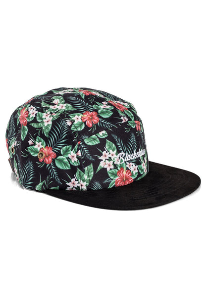 Blackskies-Oahu-Vol-II-5-Panel-Cap-Floral-Camp-Hat-Green-Black-Specs