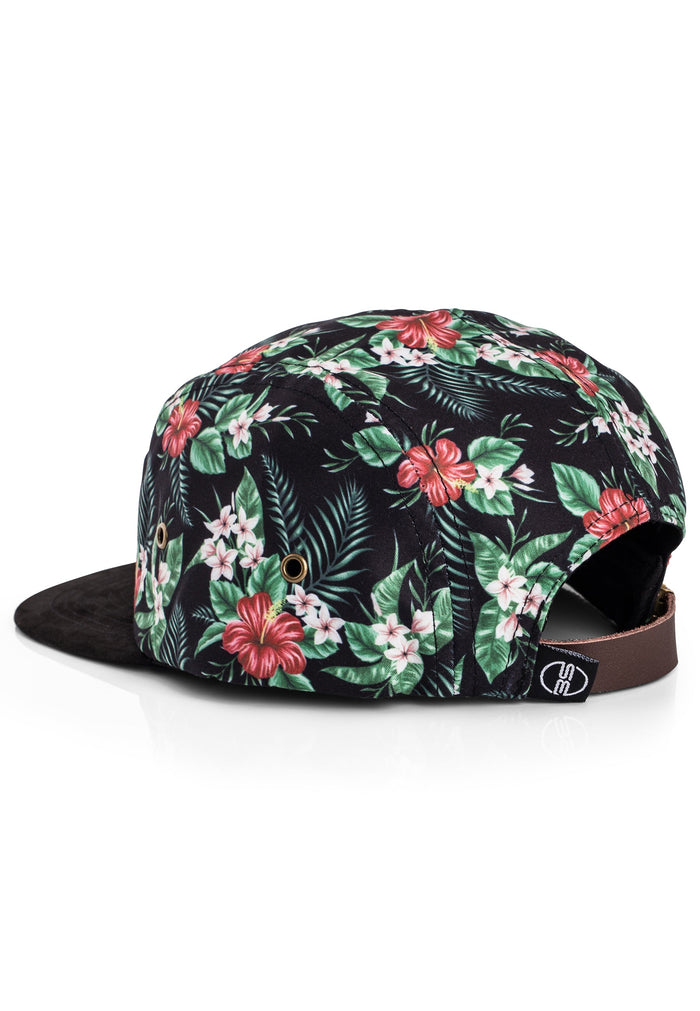 Blackskies-Oahu-Vol-II-5-Panel-Cap-Floral-Camp-Hat-Green-Black-Back-2