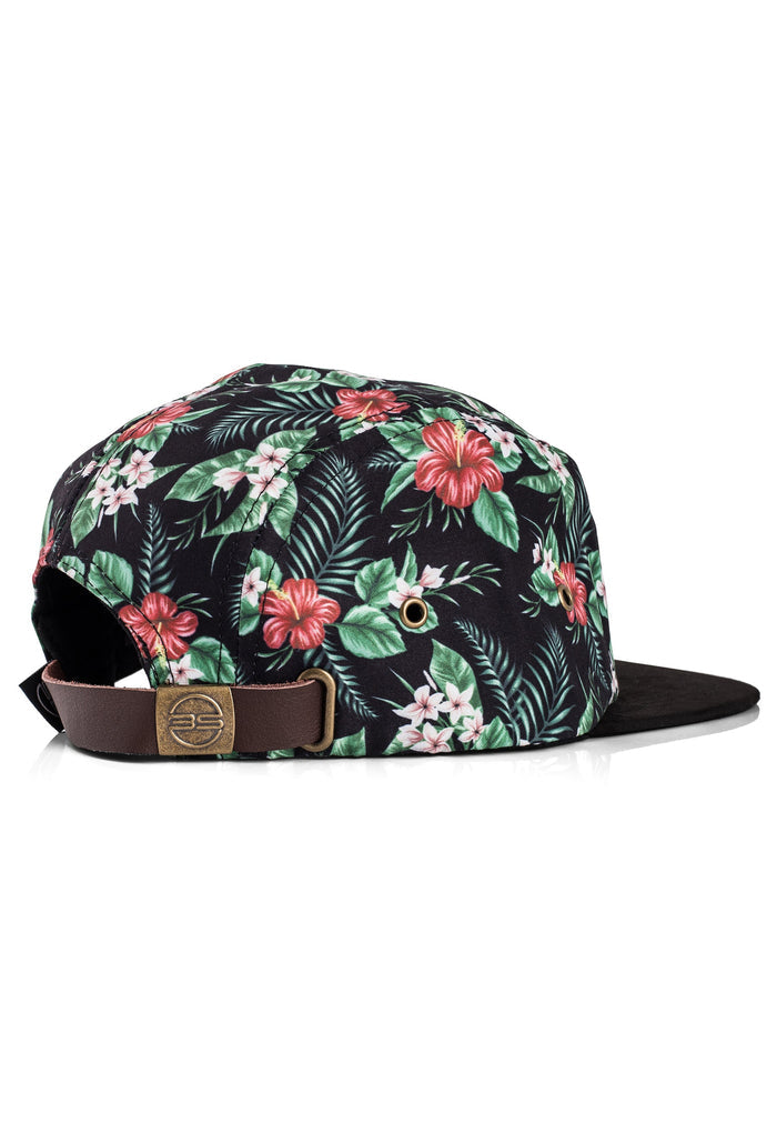 Blackskies-Oahu-Vol-II-5-Panel-Cap-Floral-Camp-Hat-Green-Black-Back