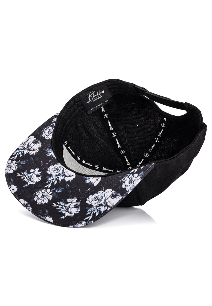 Blackskies-Black-Beauty-Floral-Snapback-Cap-Hat-White-Floral-Visor