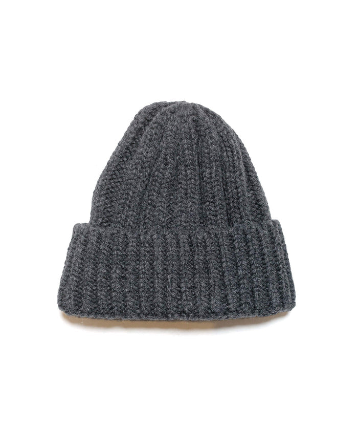 lost & found Found Feather Found Feather Rib Beanie Italian Donegal Wool Charcoal