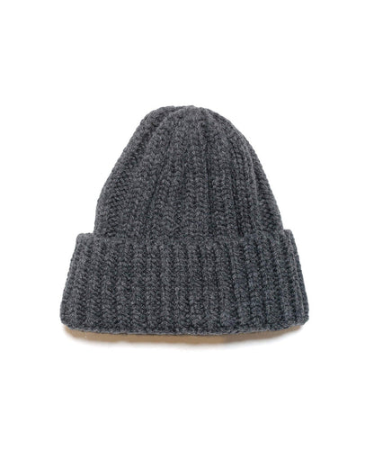 lost & found Found Feather Found Feather Rib Beanie Italian Donegal Wool Charcoal