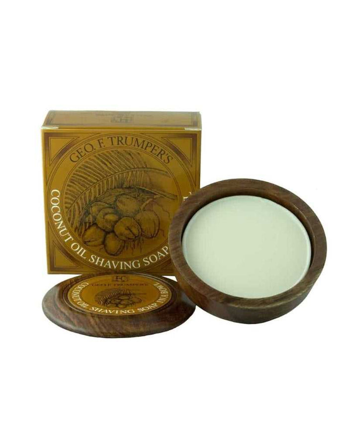 Geo. F. Trumper Coconut Oil Shaving Soap in Wooden Bowl