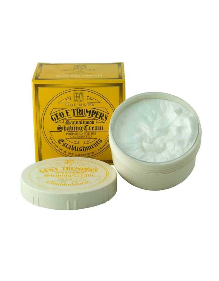 Geo. F. Trumper Sandalwood Shaving Cream in yellow box and bowl
