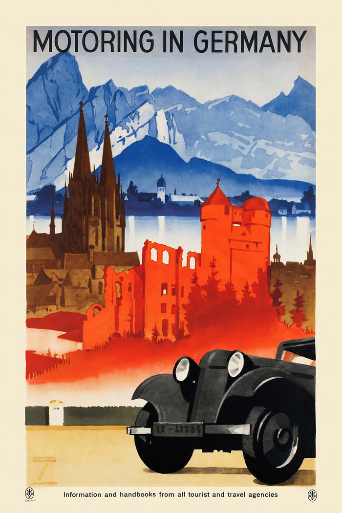Germany Motor Car Travel Poster by Ludwig Hohlwein