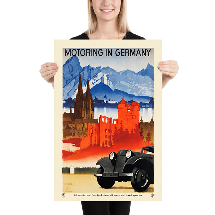 Germany Motor Car Travel Poster by Ludwig Hohlwein