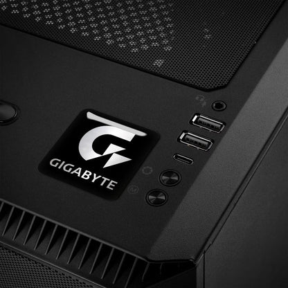Gigabyte Black #3 1"x1" Chrome Effect Domed Case Badge / Sticker Logo