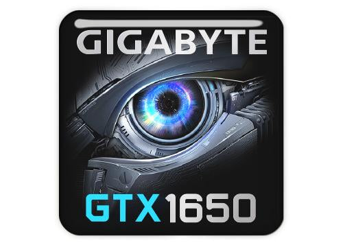 Gigabyte GeForce GTX 1650 1"x1" Chrome Effect Domed Case Badge / Sticker Logo