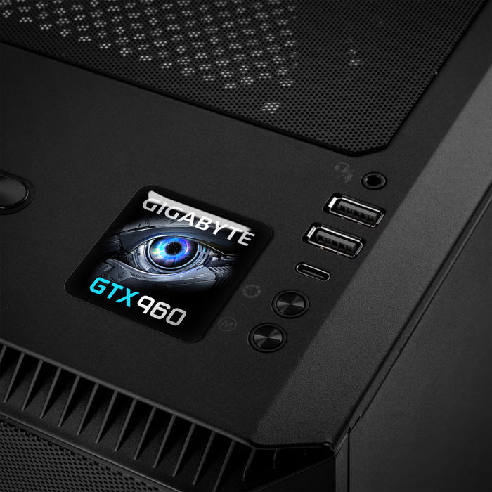 Gigabyte GeForce GTX 960 1"x1" Chrome Effect Domed Case Badge / Sticker Logo
