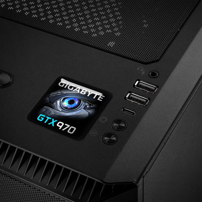 Gigabyte GeForce GTX 970 1"x1" Chrome Effect Domed Case Badge / Sticker Logo