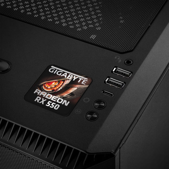 Gigabyte Radeon RX 550 1"x1" Chrome Effect Domed Case Badge / Sticker Logo