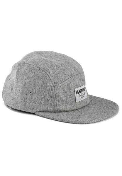 Blackskies-Glacier-5-Panel-Cap-Wool-Flannel-Grey-Arctic-Hat-Side