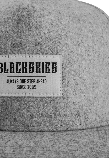Blackskies-Glacier-Snapback-Cap-Front-Wool-Flannel-Grey-Arctic-Detail