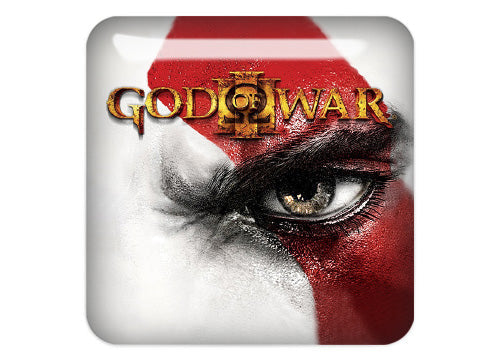 God of War III Video Gaming 1"x1" Chrome Effect Domed Case Badge / Sticker Logo