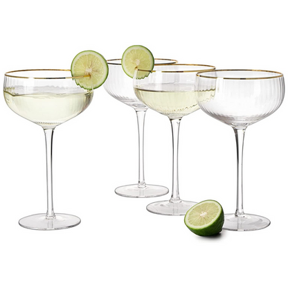 Gold Rim Coupe Cocktail Glass - Madison's Niche