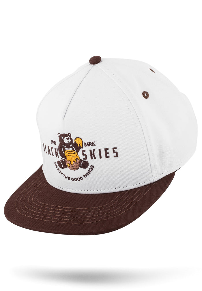 Blackskies-Good-Things-Snapback-Cap-Vol-II-Honey-Hex-Bear-Baseball-Hat-White-Brown-Fly-2