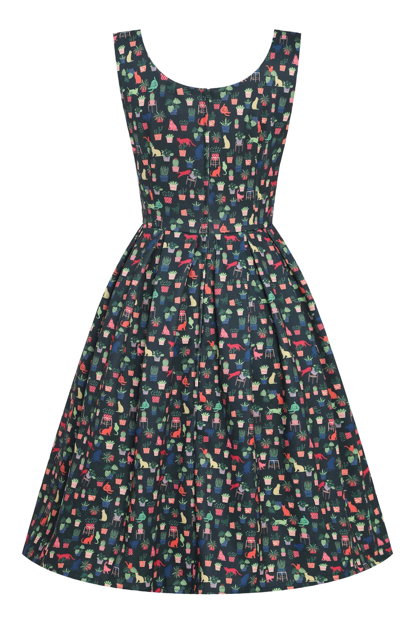Amanda Green Cat & Plant Swing Dress