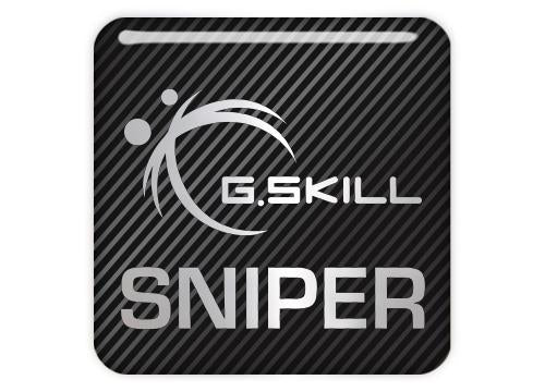 G.Skill Sniper RAM 1"x1" Chrome Effect Domed Case Badge / Sticker Logo