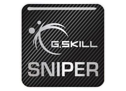 G.Skill Sniper RAM 1"x1" Chrome Effect Domed Case Badge / Sticker Logo